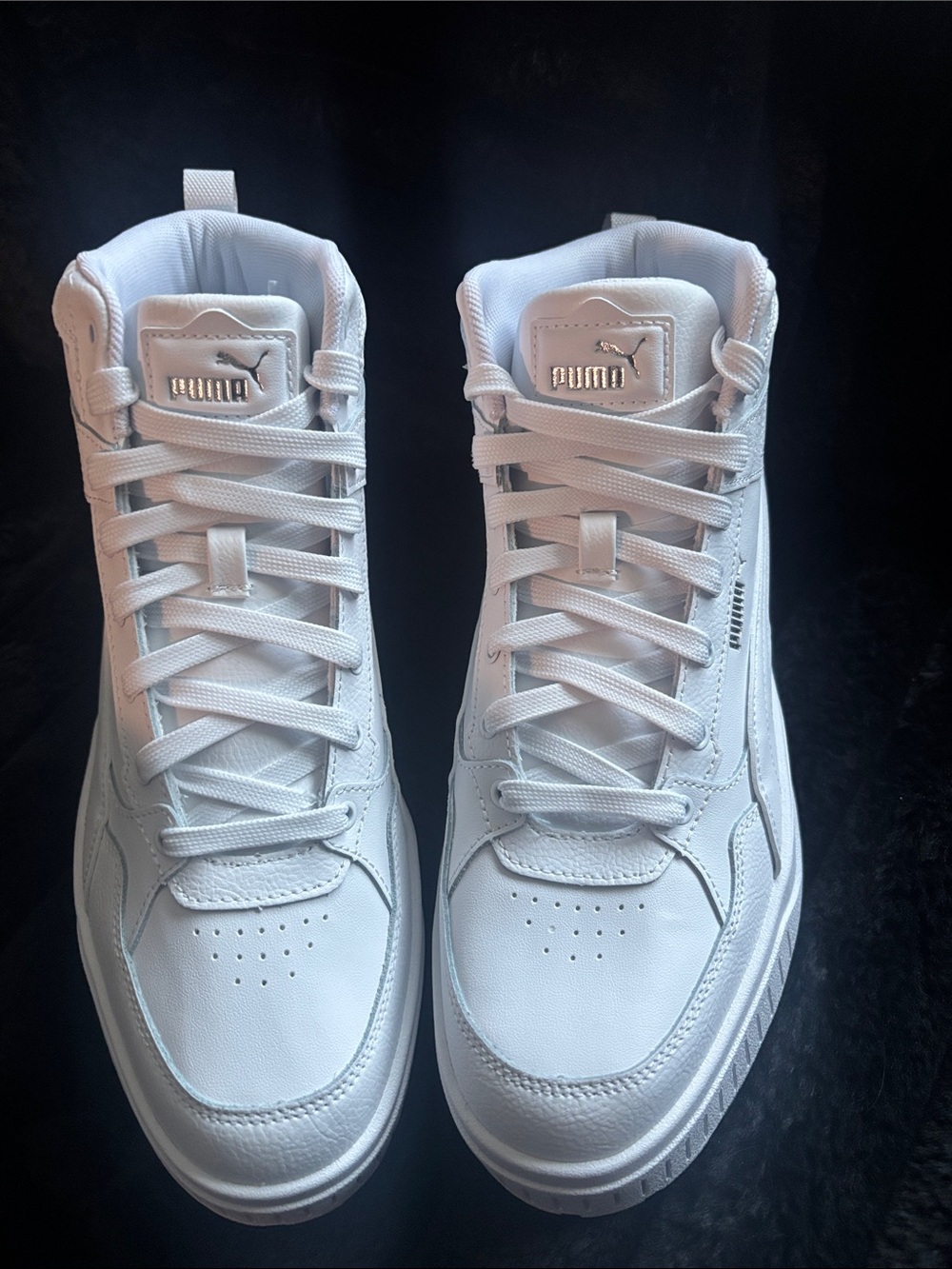 NEW!! Puma White Women's High-Top Platform Sneakers, size 11